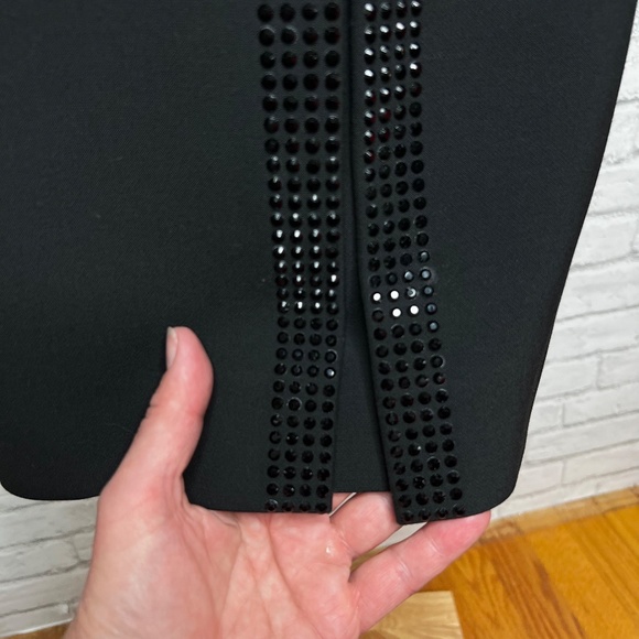 NWT Akris Punto Black A-Line Skirt with Black Embellishments, Size 4 - Picture 3 of 10